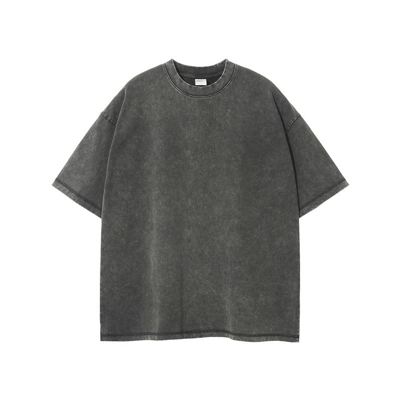 Men's Street Washed Loose Small Neck Batik OVERSIZE Short Sleeve T-Shirt