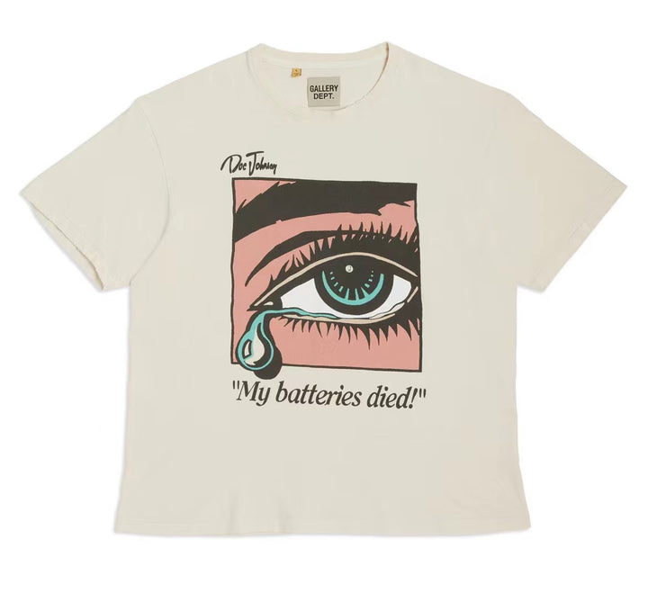 Men's street heartbroken girl's tears printed cotton T-shirt