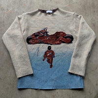 Red motorcycle super cool long-sleeved Tapestry Crewneck