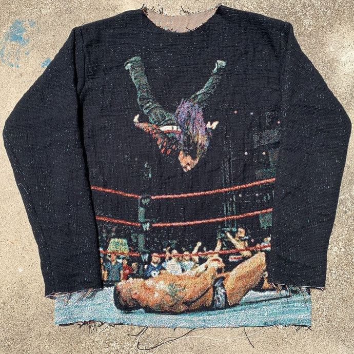 Boxing ring long-sleeved Tapestry Crewneck