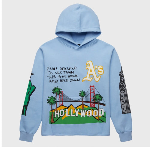 Hollywood Men's Casual Light Blue Hoodie