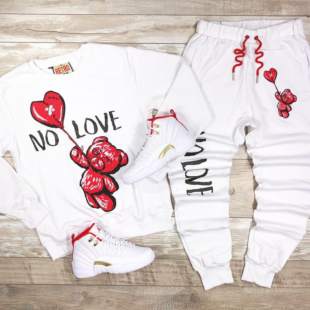 No love white street bear Sweater  Pants(Plus Thick & Fleece)(Sold separately)