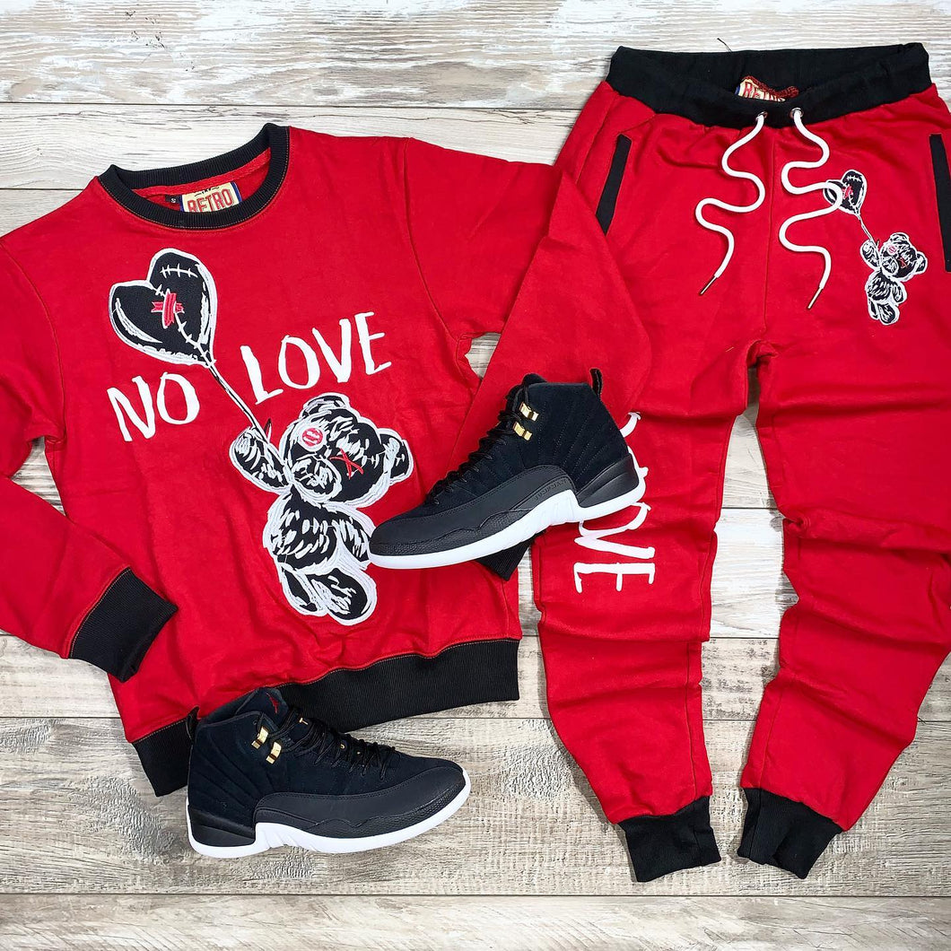 No love Red street bear Sweater  Pants(Plus Thick & Fleece)(Sold separately)